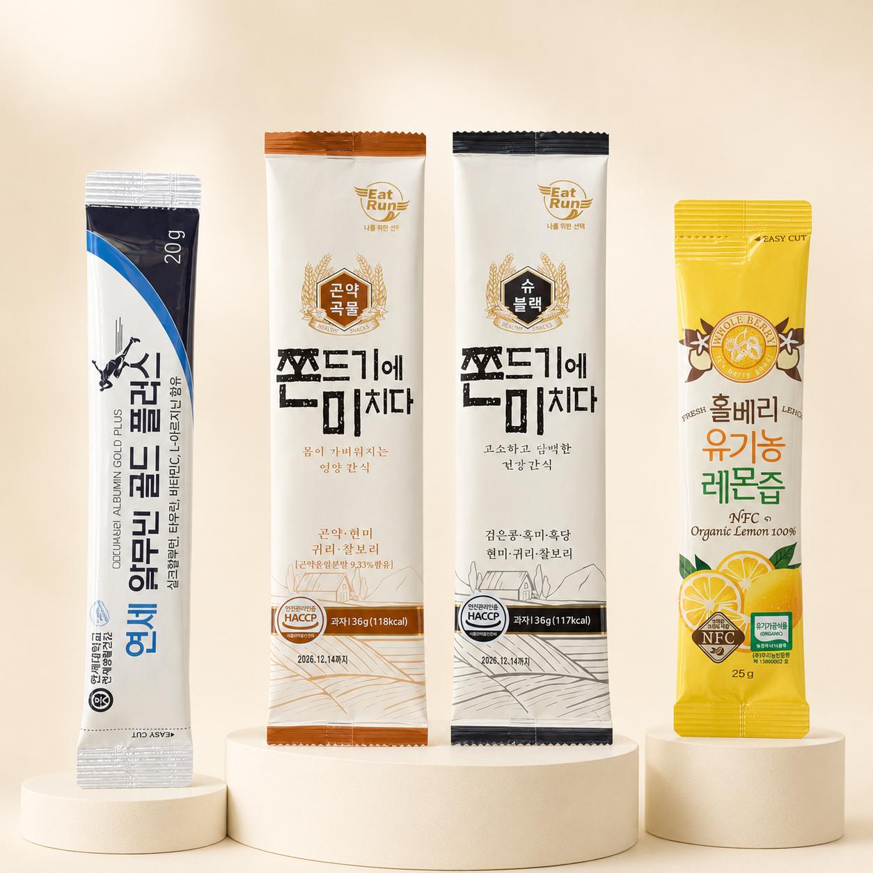스틱 포장 제작 사례 — 스틱 파우치 제품들